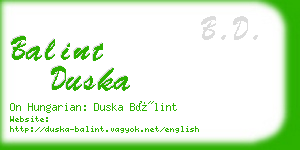 balint duska business card